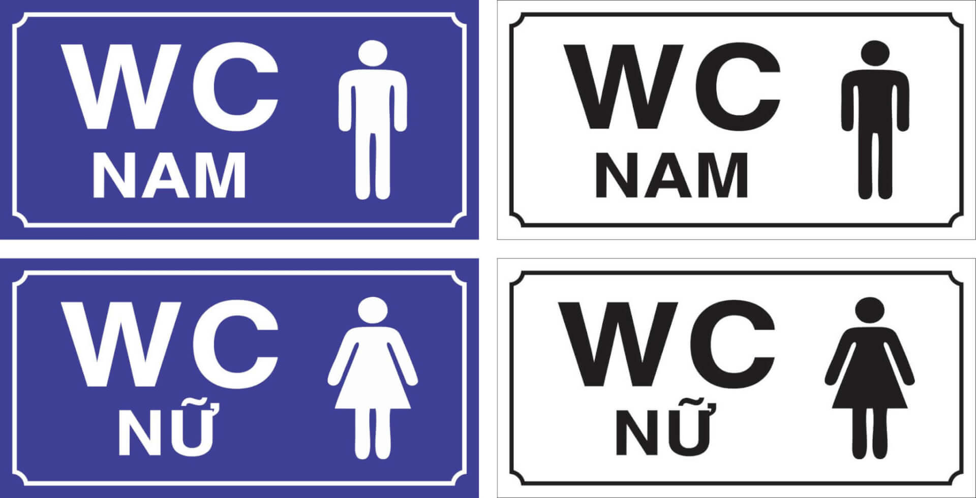 Bảng mica WC - Nam, Nữ
